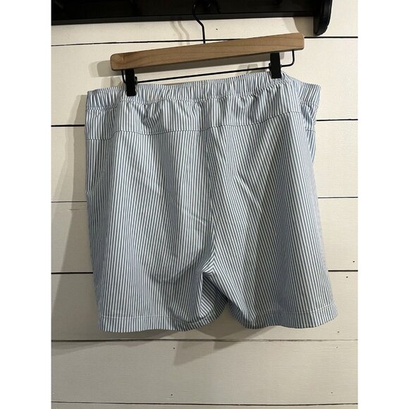 RHONE Blue and White Striped Swim Trunks - Picture 3 of 4